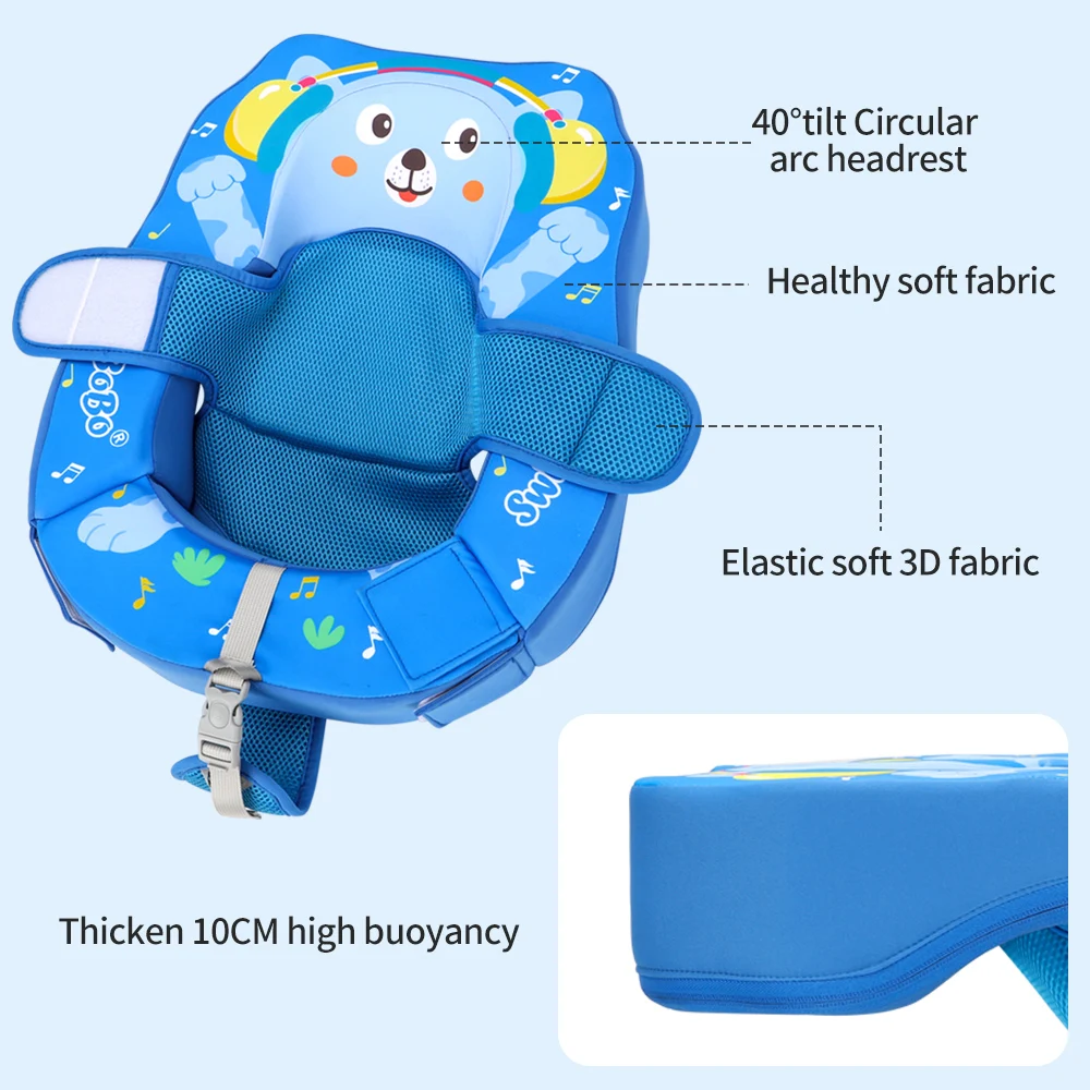 Swimbobo Interesting Bear Non-inflatable Baby Swimming Safe Lie Float Children Swim Rings Non Inflatable Kids Pool Floats Summer