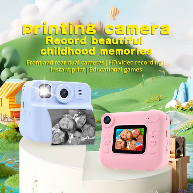 High Quality Thermal Printing Camera 2 Inches Screen Instant Print Camera Upgrade Selfie Camera with Dual Lens