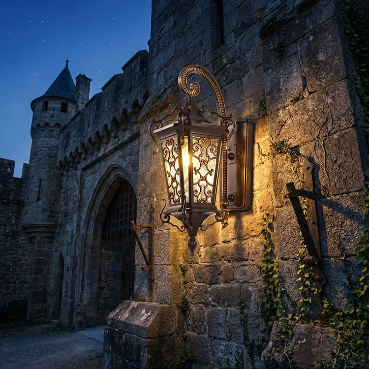Lampada da esterno Hongkong, lampada da terra in stile antico, in fusione di alluminio bianco con vetri, lampada da sentiero 120 cm, lampada da giardino retrò/vintage, E27, IP44, senza lampadina/e