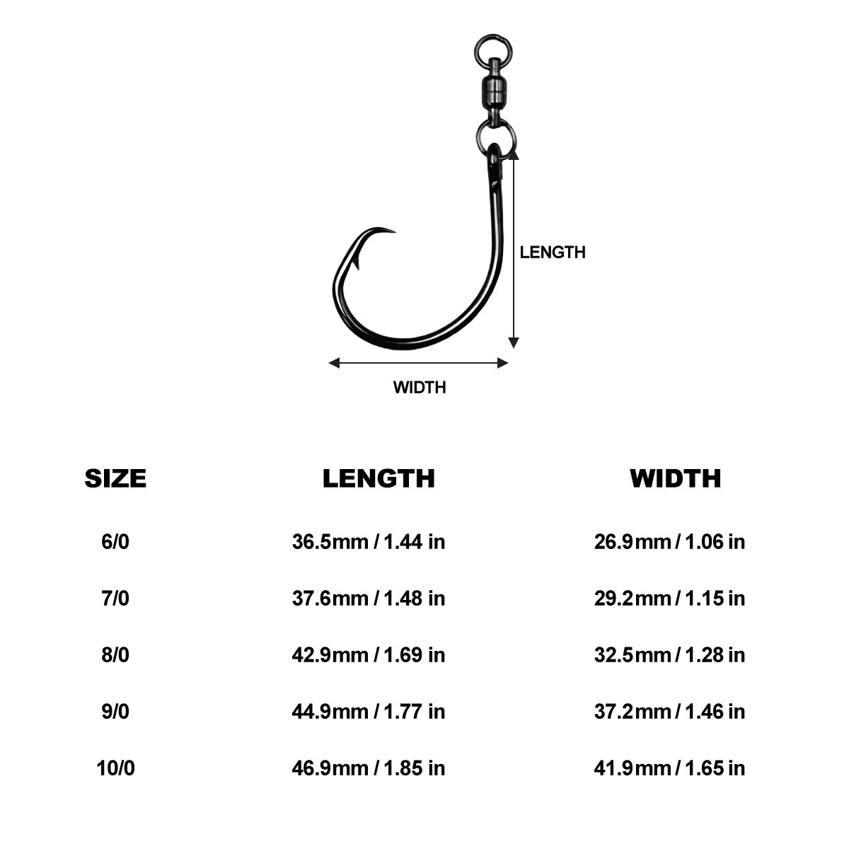 SEACRAZY High Carbon Steel Offset Circle Fishhooks for Tuna