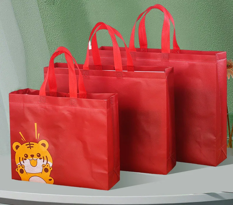 Customized Reusable Fabric Nonwoven Grocery Shopping Bags Gift Bags Non