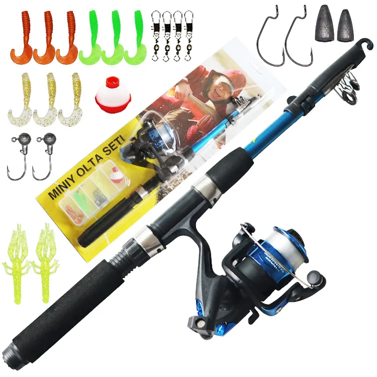 Customize Children 1.8m Kids Telescopic Fishing Rod Set Kid Fishing Rod 