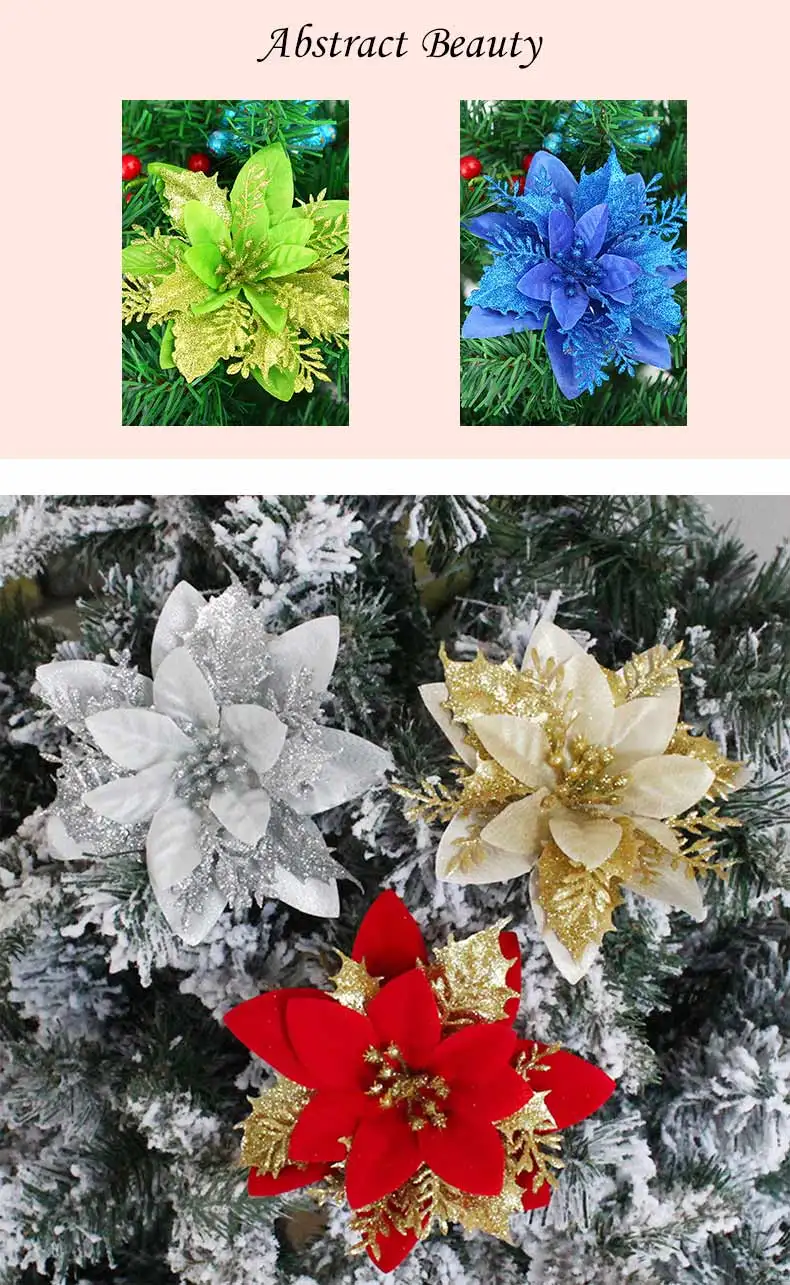 Redeco Amazon Classic Decorative Flowers Cute Christmas Flowers Pe ...