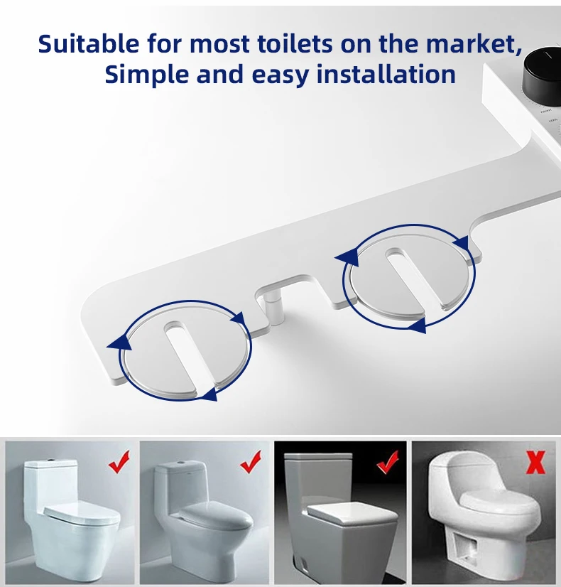 New Design Warm and Cool Water Super Slim Bidet Toilet Attachment, Modern Muslim Mechanical Dual Nozzle Shattaf Bide details