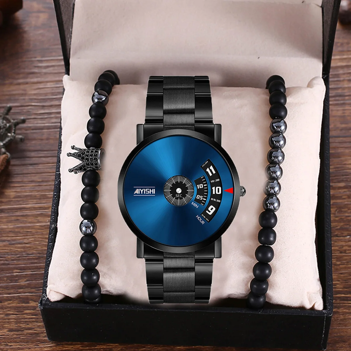 Bracelet Watch Set Men Watches Stainless Steel Creative Men's Watches Male  Wristwatches Luxury Men Clock Reloj Mujer Bayan Saat