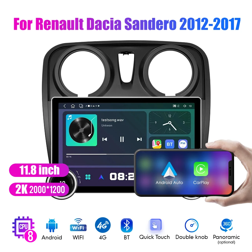 2G+64G Wireless Carplay Android Car Radio for Renault Dacia