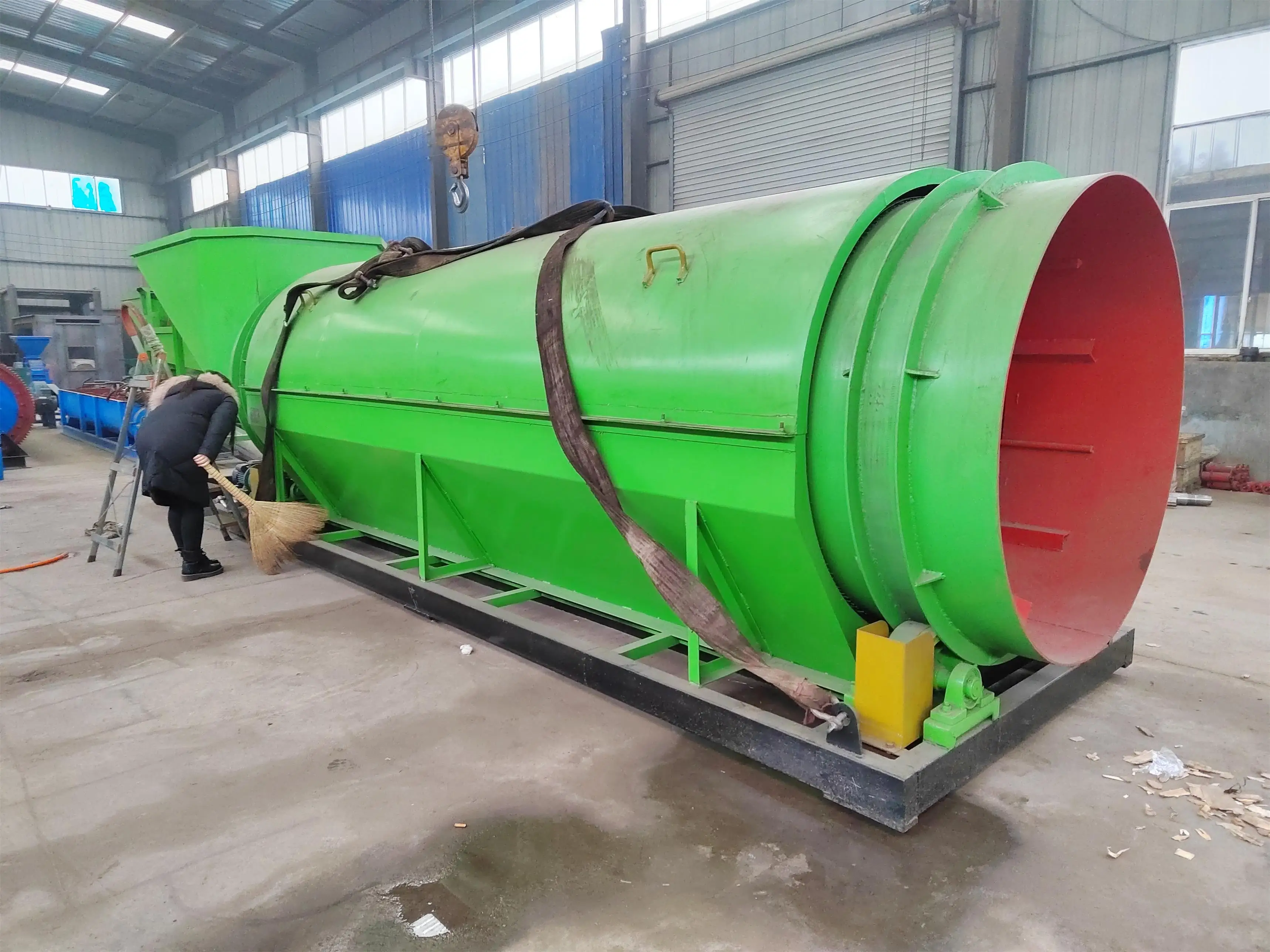 Rotary Drum Screen Sifter Electric Sieve Soil Screening Machine Trommel Screen Topsoil Screener Sand Screening