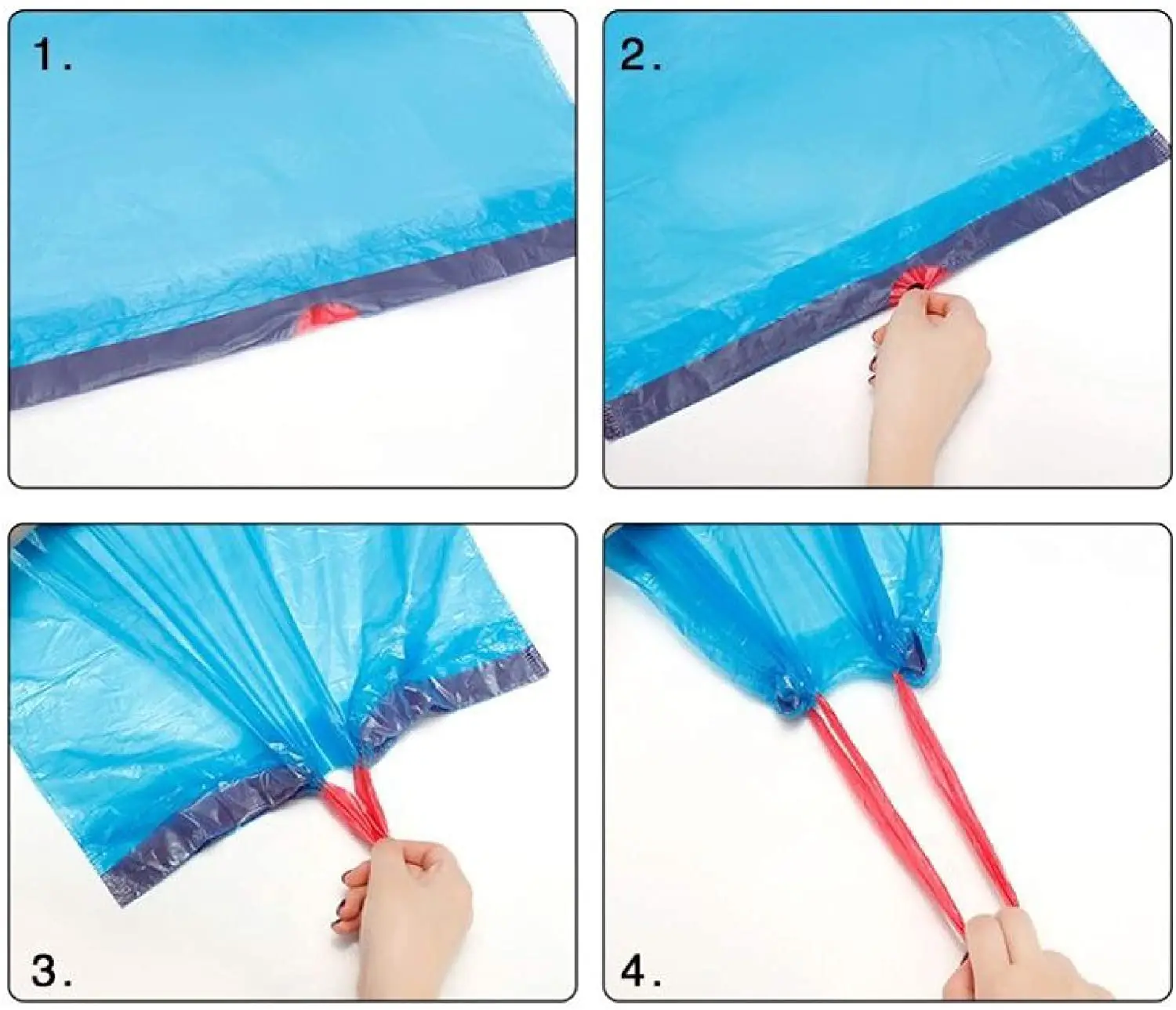 Shrink Bag Drawstring Garbage Packaging Eco-friendly LDPE Plastic Custom Logo Biodegradable Disposable Package Polybag Accept