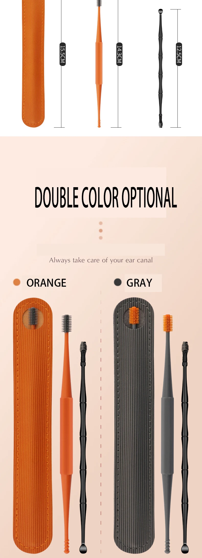 product factory made custom color ear wax removal kit beauty stainless steel ear cleaning tool-7