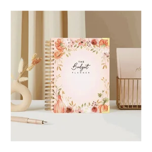 Wholesale Custom logo Spiral Binding Money Saving Notebook Undated Inspirational Weekly Diary Budget Planner with Cash Envelopes