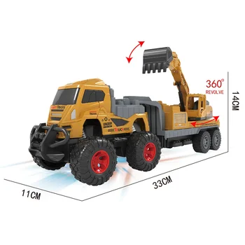 Engineering site model toys enlightenment cognition heavy construction rc cars and trucks Off-road engineering trailer excavator