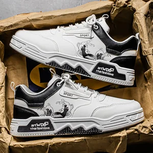 2026 Summer Men's Trendy All-Match Thick-Soled Casual Board Sneakers Breathable White Lace-Up Shoes Mesh Disposable Fashion