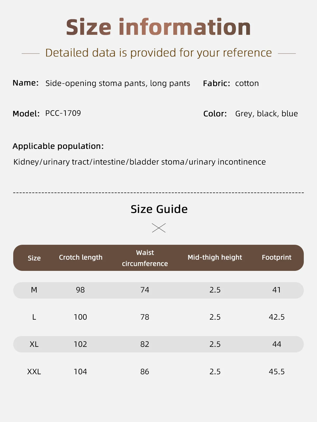 Pockets on Both Sides Urinary Incontinence Care Trousers for Bladder A - product detail 2
