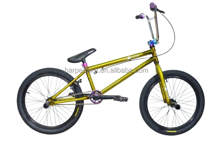 ユニークな光沢のある半透明カラーBMX 20インチフリースタイル自転車