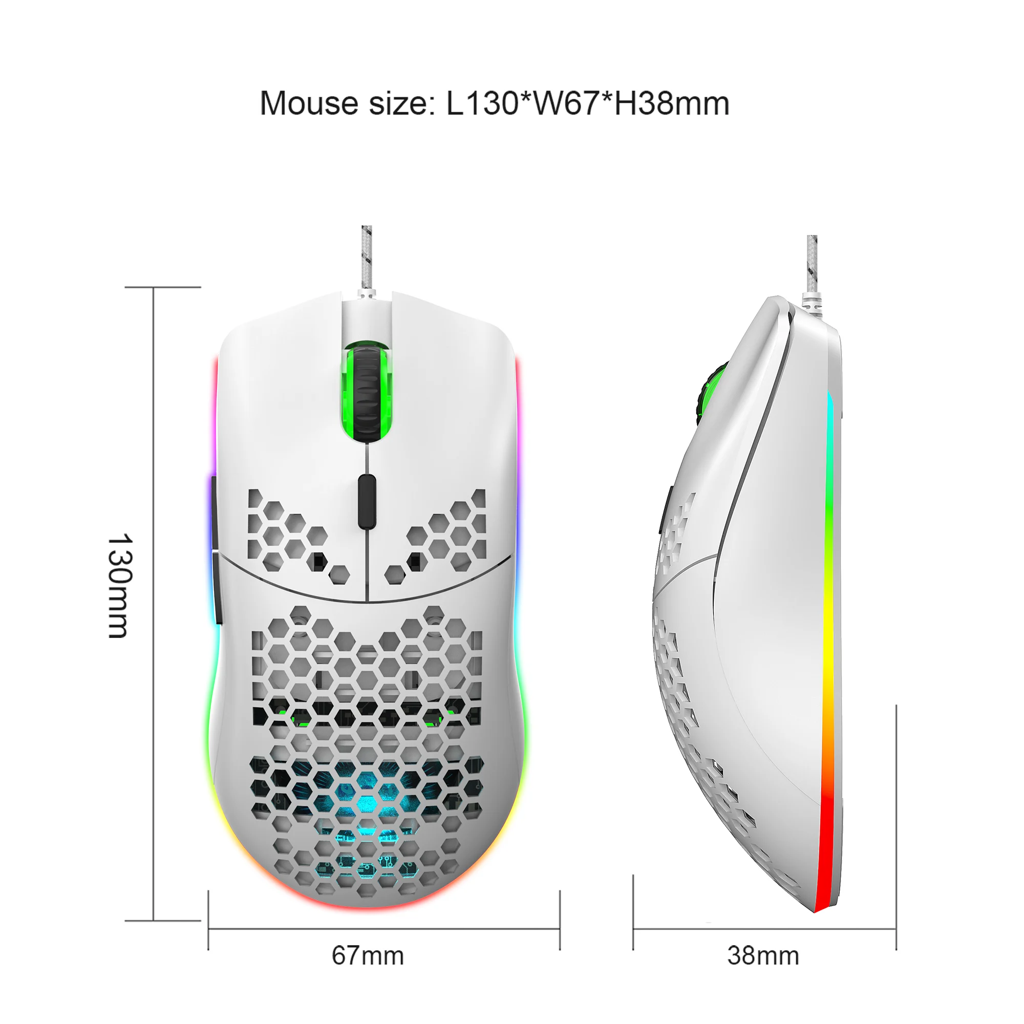 GX73 RGB Gaming Mouse - 7200DPI, Programmable, and Wired