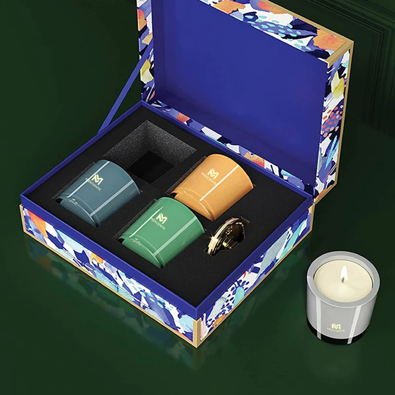 Mescente Wholesale Luxury Decorative Lavender Aromatherapy Black Candles Gift Set in Bulk