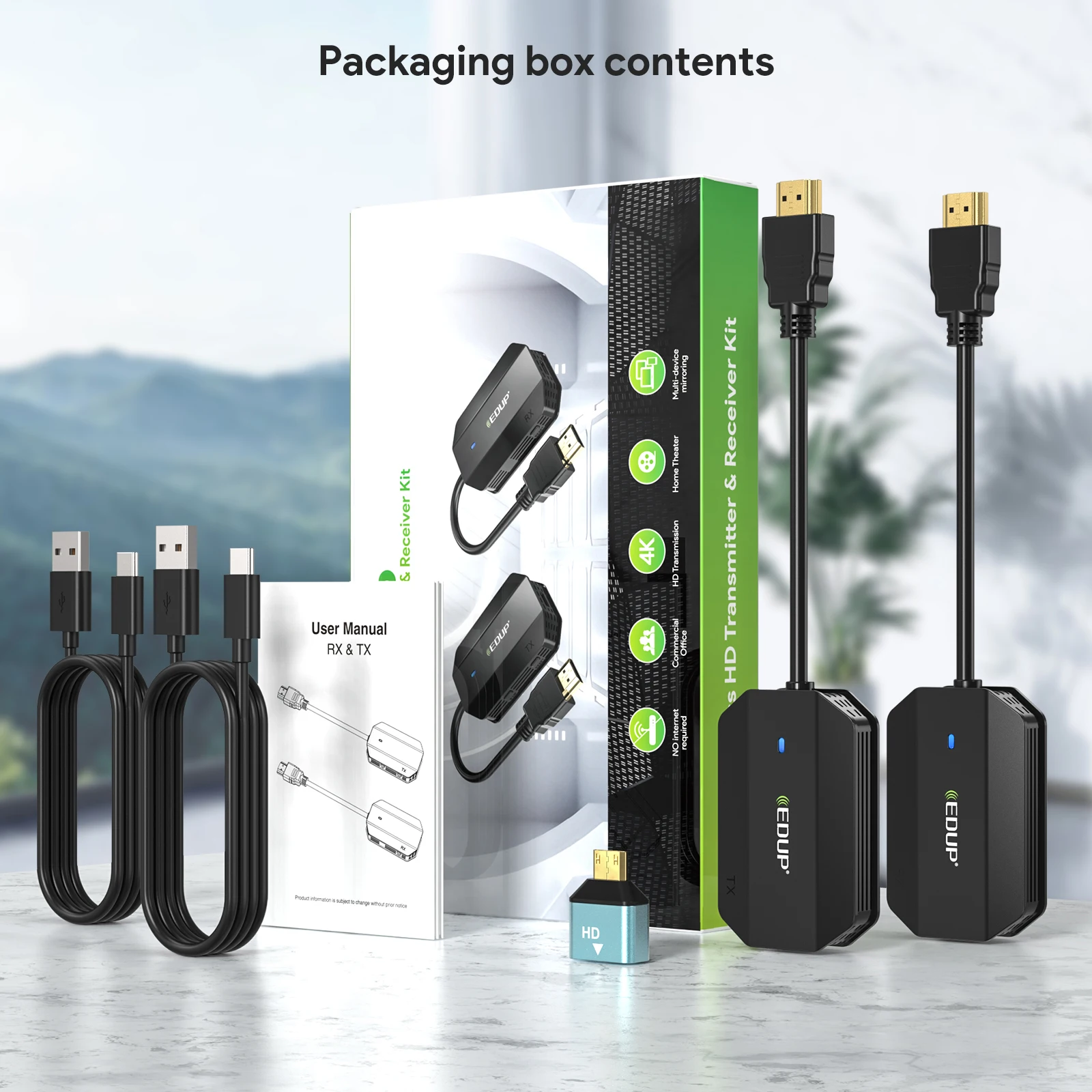 Edup Long Range 1080p 60hz Wifi Extender Hd Wireless Video Transmitter And Receiver Kit 4k With