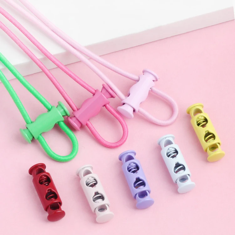 Custom Elastic Adjustable Colorful 2 Holes Metal Cord Lock Stopper