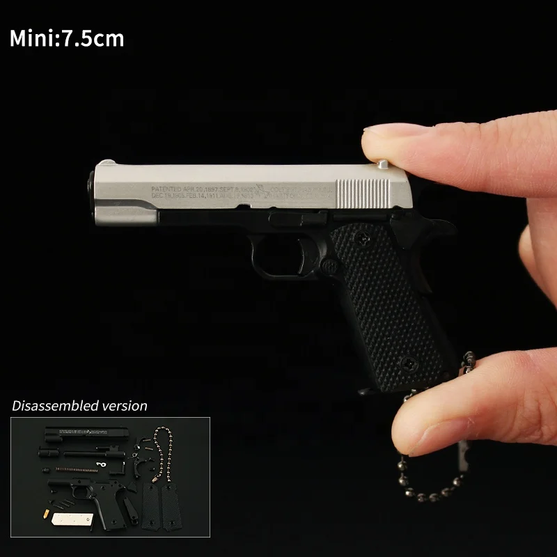 7cm Metal Toy Gun 1911 Keychains Suit Kids Adults Zinc Alloy Pistol Model Metal Toy Gun