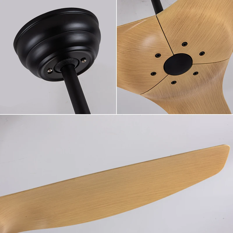 Nordic Simple Style DC Motor Remote Control 52 Inch Decorative Ceiling Fan Without Light Plastic Blades