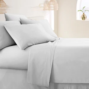 Heniemo Customized 85gsm Microfibre 6pcs Bedsheets Bedding Queen Size Bed Sheets Sets