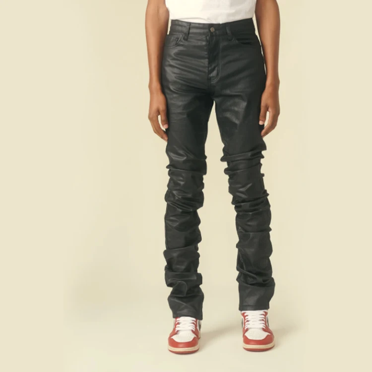 Diznew 2022 Custom Black Skinny Denim Wax Stack Jeans - Buy Wax Stack ...