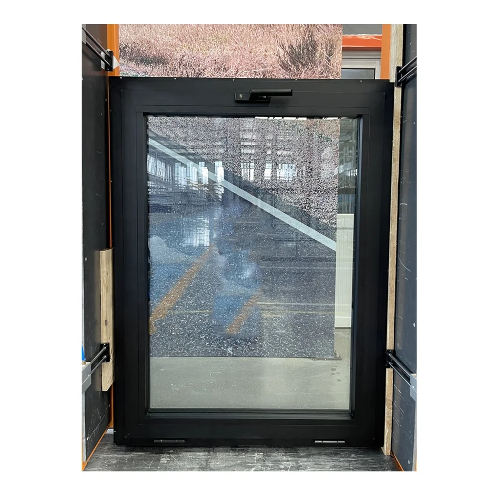 American style double pane hopper window thermal break aluminum frame tilt window with grill design factory