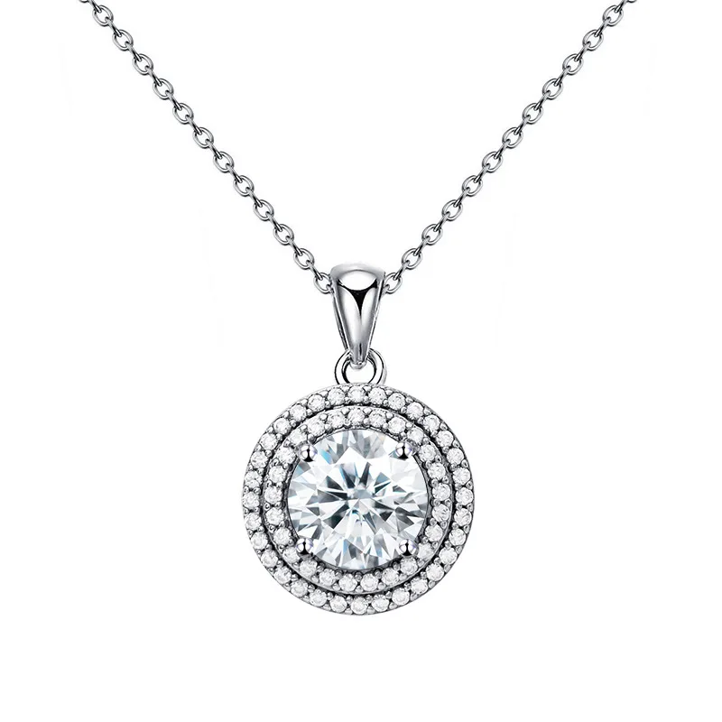 DE VVS Moissanite Chic Fashion Fine Jewelry Luxury Striking Bling 925 Sterling Silver Big Charm Pendant Chain Necklace 222067