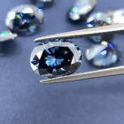 Blue Blue GIGAJEWE Moissanite Dark Blue Color Diamond Oval Cut Loose Synthetic Moissanite Gemstone For Jewelry Making