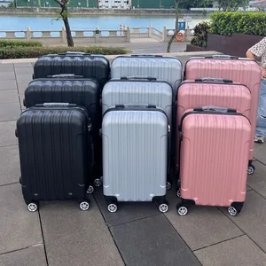 Manufacturer's Custom 24-inch ABS Lock Trolley Suitcase Spinner 20-inch Carry-on Universal Silent Wheels Durable Cross-Border