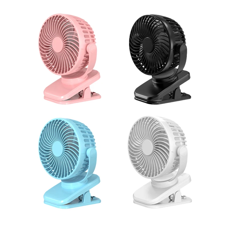 Mini Portable USB Rechargeable 5V Clip-on Fans Three-Speed Wind for Bunk Beds Car Desks Household Outdoor Hotels RVs