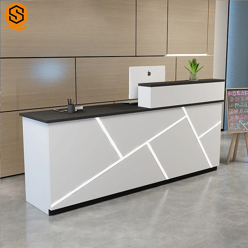 High Quality MDF Solid Surface Artificial Stone Cash Desk Checkout Counter Cashier for Bank