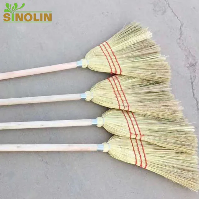 Home: Wood Handle Straw Hand Broom