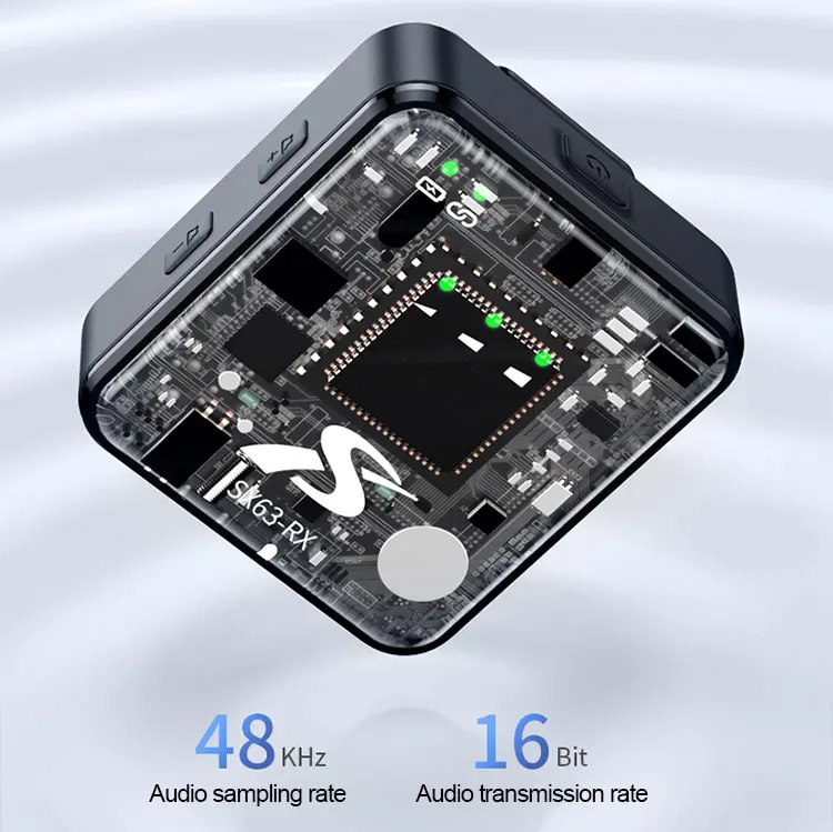 SX63 Collar Wireless Mic Portable Live Streaming Lavalier Mini Lapel Microphone With Charging Case For Mobile Cell Phone Iphone