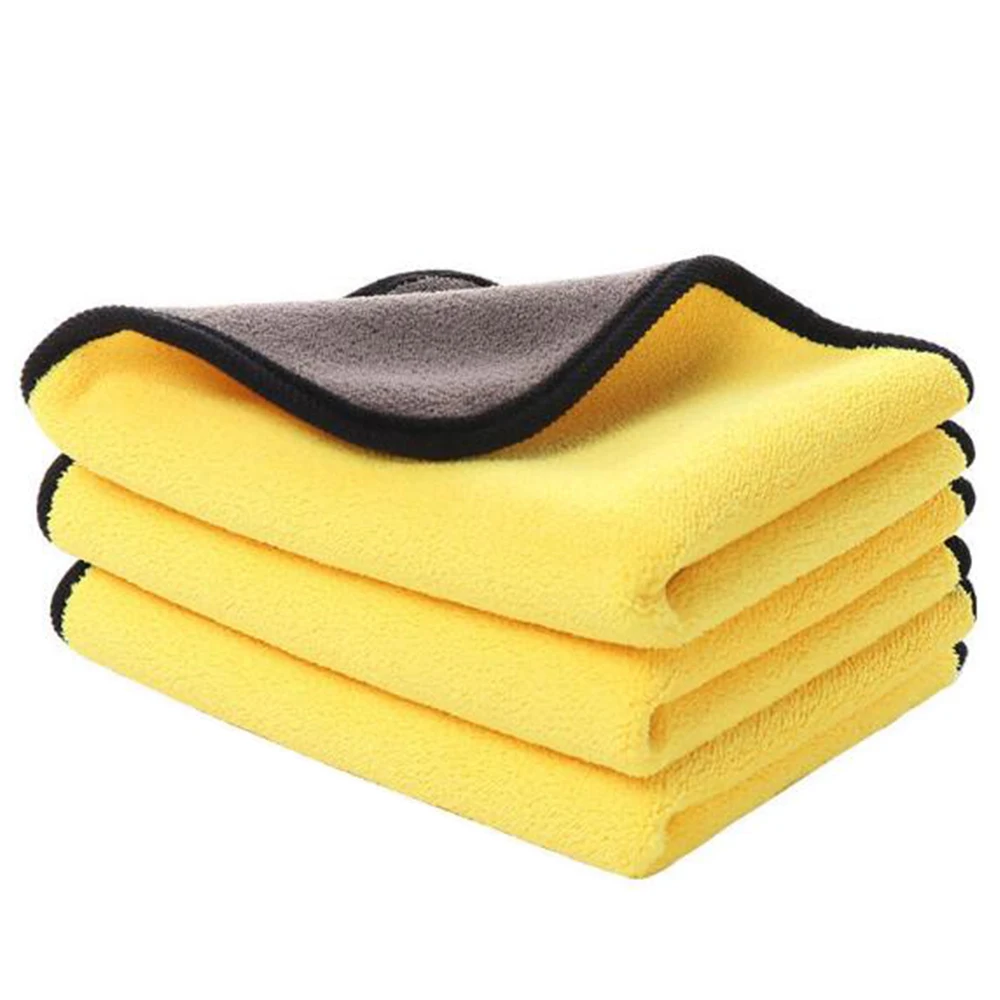 Car Wash Microfiber Towels Deluxe Dual Layer Absorbent Plush Car Towel