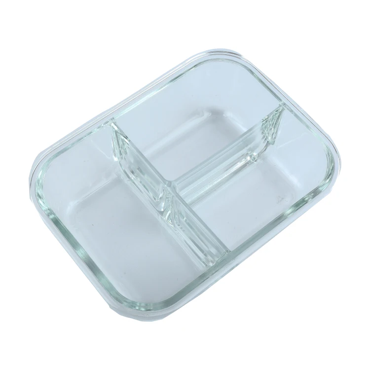 Buy Renu Glass Meal Prep Containers 3 Compartment With Bamboo Lids