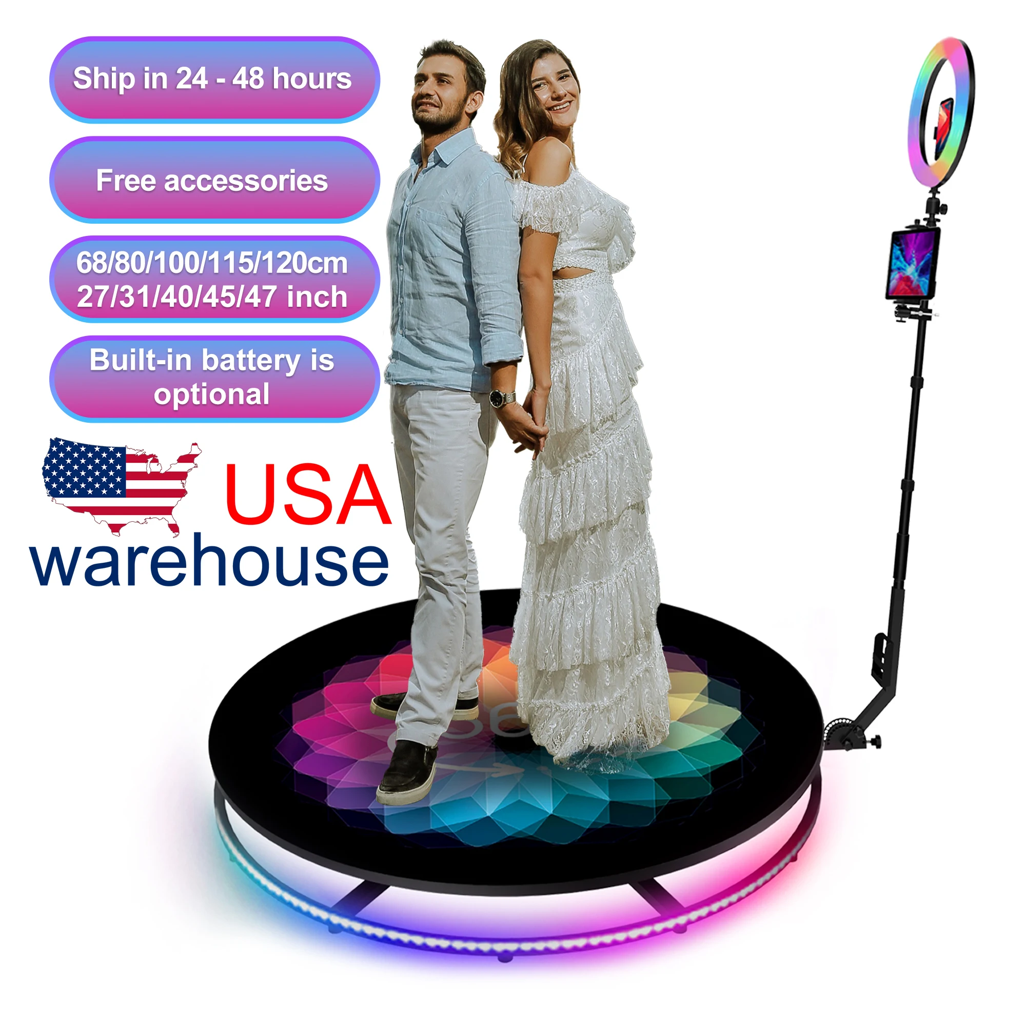 Party Supply Photo Booth Led Ring Light Video Selfie Booth Automatic  Rotating 360 Photo Booth - Buy Photobooth Product on Alibaba.com