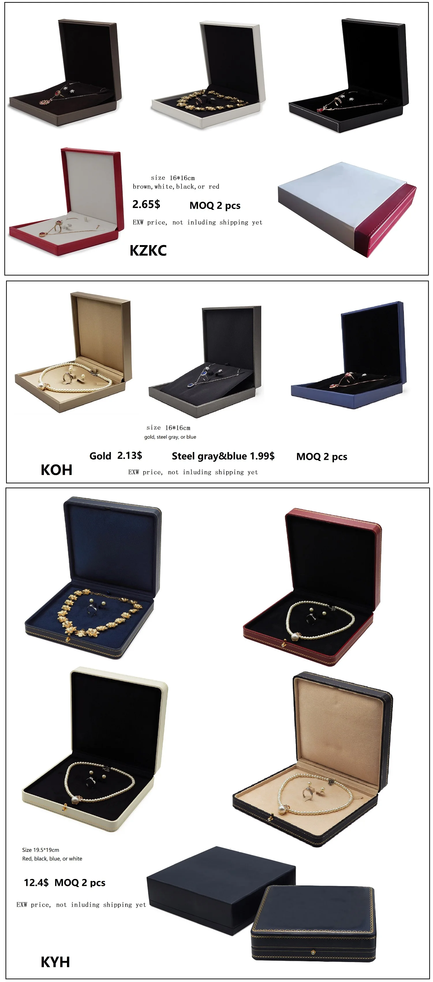 Big Jewellery Packaging Ring Earrings Necklace Wholesale Luxury Jewelry