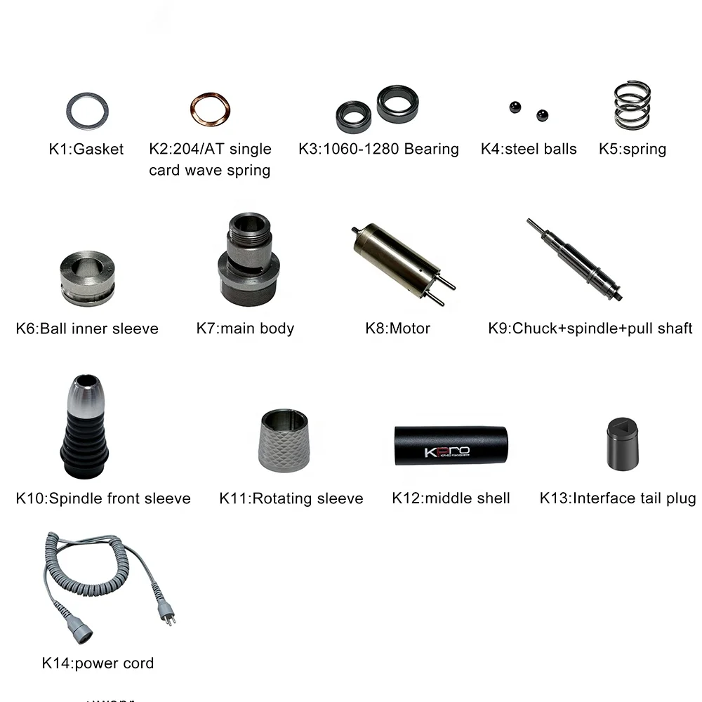 Collet Spindle Strong Nail Drill Micromotor Handpiece Repair Spare Parts for KP60 KP65 Handpiece