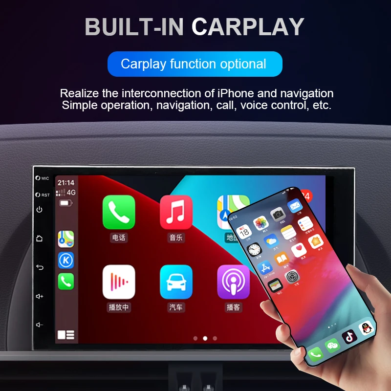 7 Inch Car Play Android Wifi Bt Usb Player Car Video Stereo System