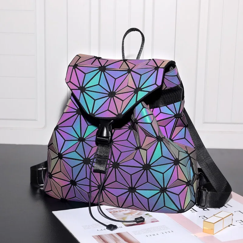 Geometric Luminous holographic Backpack purse, 2022 fashion