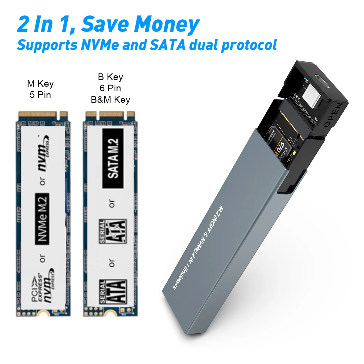 USB 3.0 HDD Hard Drive External Enclosure M.2 SATA SSD Mobile Disk Box Cases laptop hard drive hdd caddy for Windows/Mac os