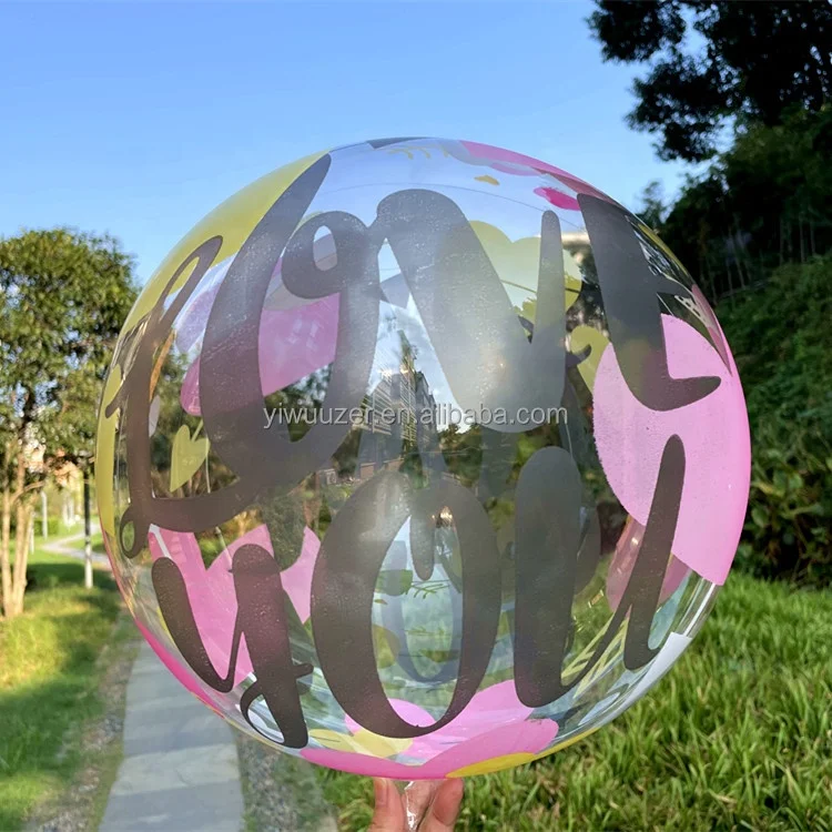 Uzer 20 дюймов с принтом в виде надписи «love» гелия прозрачный пузырь воздушный шар для valendines украшения