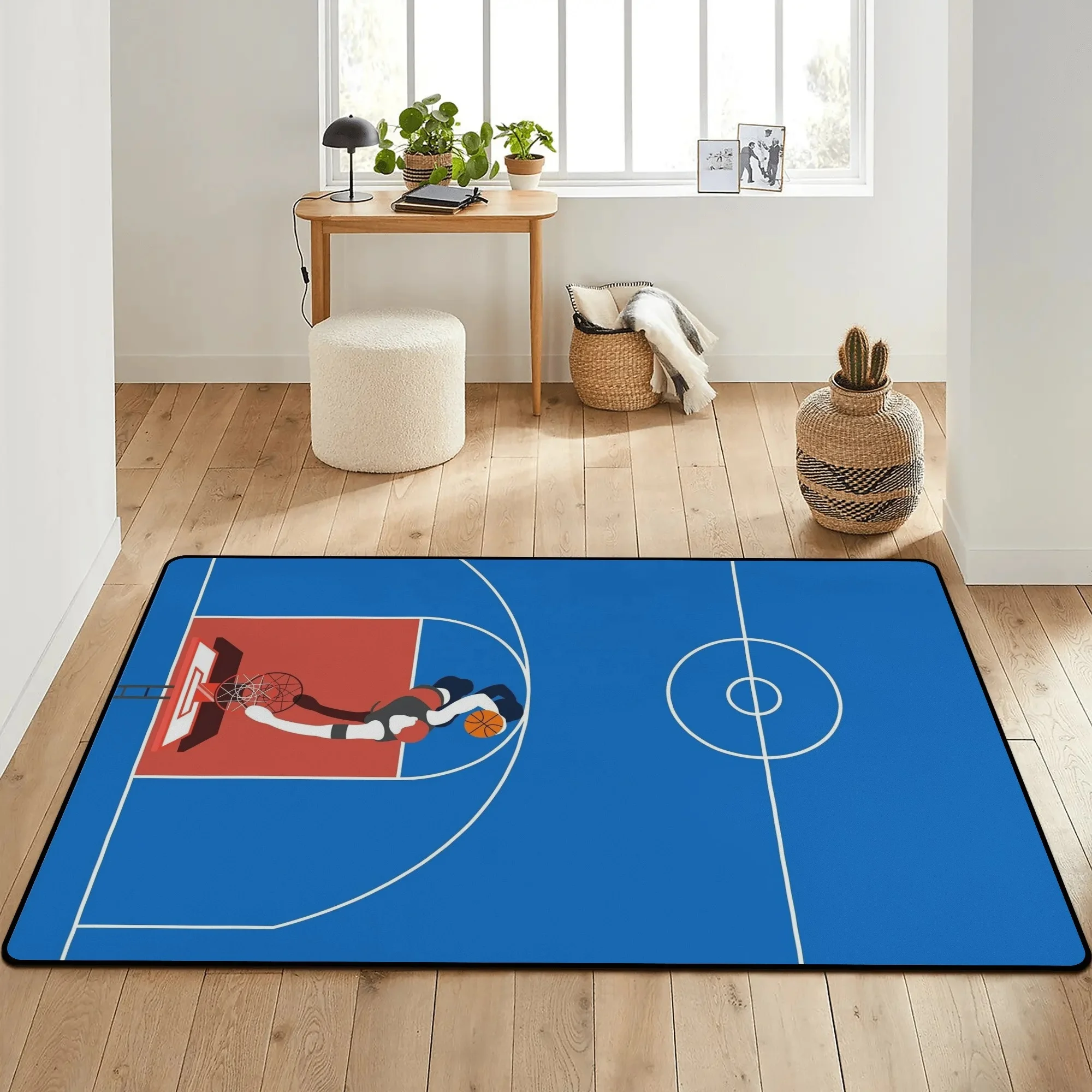 Los Angeles Custom All Stars Basketball Sports Logo Area Rug Carpets Funny Basketball Court Living Room Floor Rugs