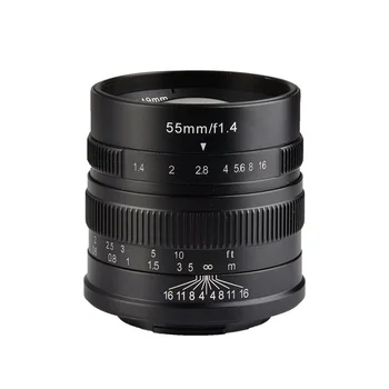 7artisans 55mm F1.4 Large Aperture Portrait Manual Focus Micro Camera Lens Fit for -M E FX M43 Mount DSLR Cameras detail image
