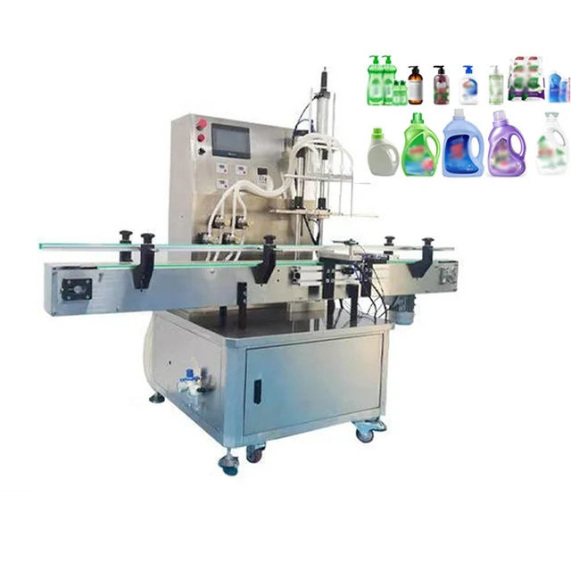 Touch screen servo motor glass bottle magnetic pump filling machine Cosmetic Detergent Washing Rotary Liquid Filling  Machine