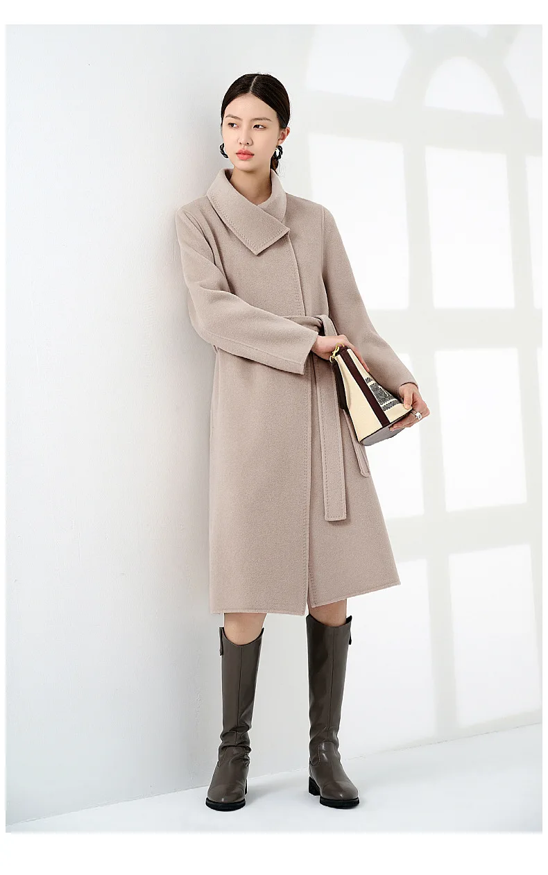 Women's High-Grade Double-Sided Pure Cashmere Coat Wholesale Autumn And Winter Clothing Factory Spot