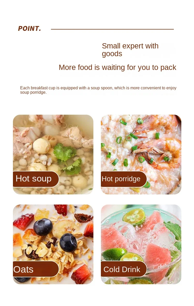 Mini Porridge Stainless Steel Breakfast Cup Insulation Portable Small Insulated Barrel Soup Box Soup Pot Coffee Bento Box