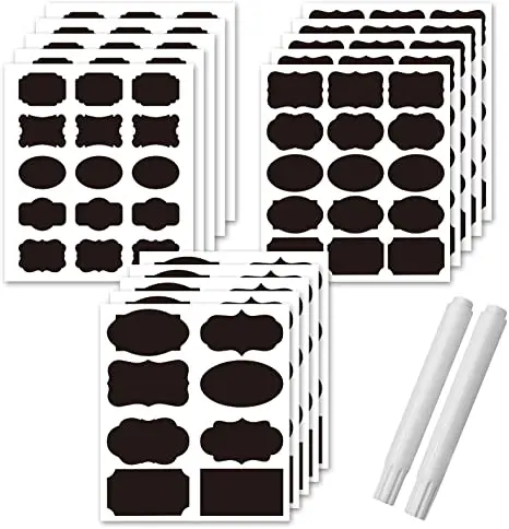 L Removable Writing Blackboard Self Adhesive Sticker Label Waterproof Reusable Erasable Chalk Markers for Decorating Jars Pantry Home Kitchen Office Chalkboard Labels Sticky Labels 
