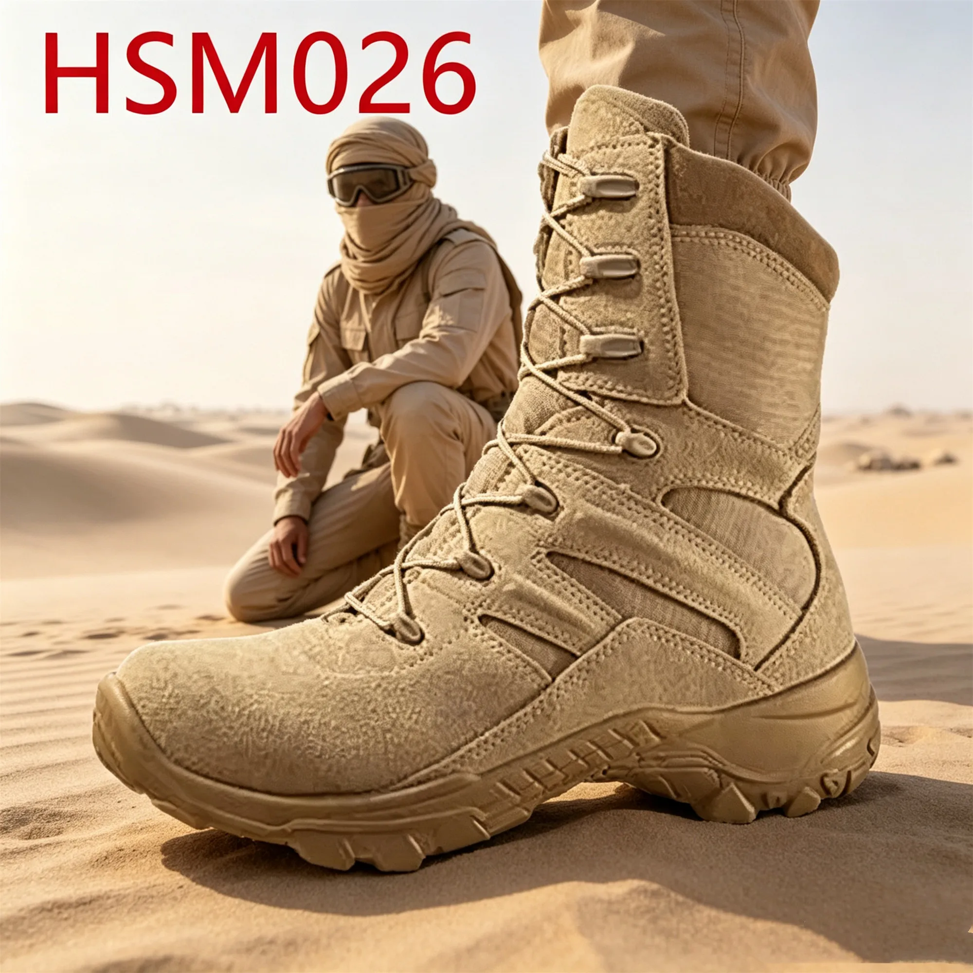 ZYF,Size 36-47 Available Black/sand Color Hua Singh Men Leather Boots Pressure Proof PU+rubber Outsole Combat Boots HSM026